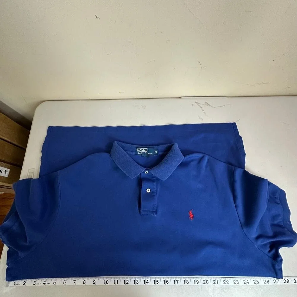 Polo Ralph Lauren Mens Polo Shirt Blue Red Pony XL Classic Preppy Cotton Golf